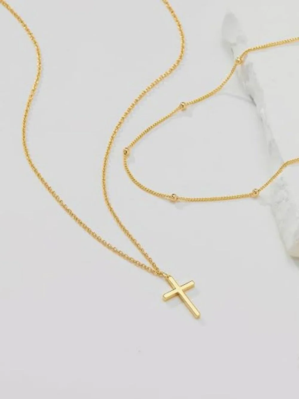 Cross Necklace for Women Teen Girls, Dainty 14K Gold Silver Plated Cross Choker